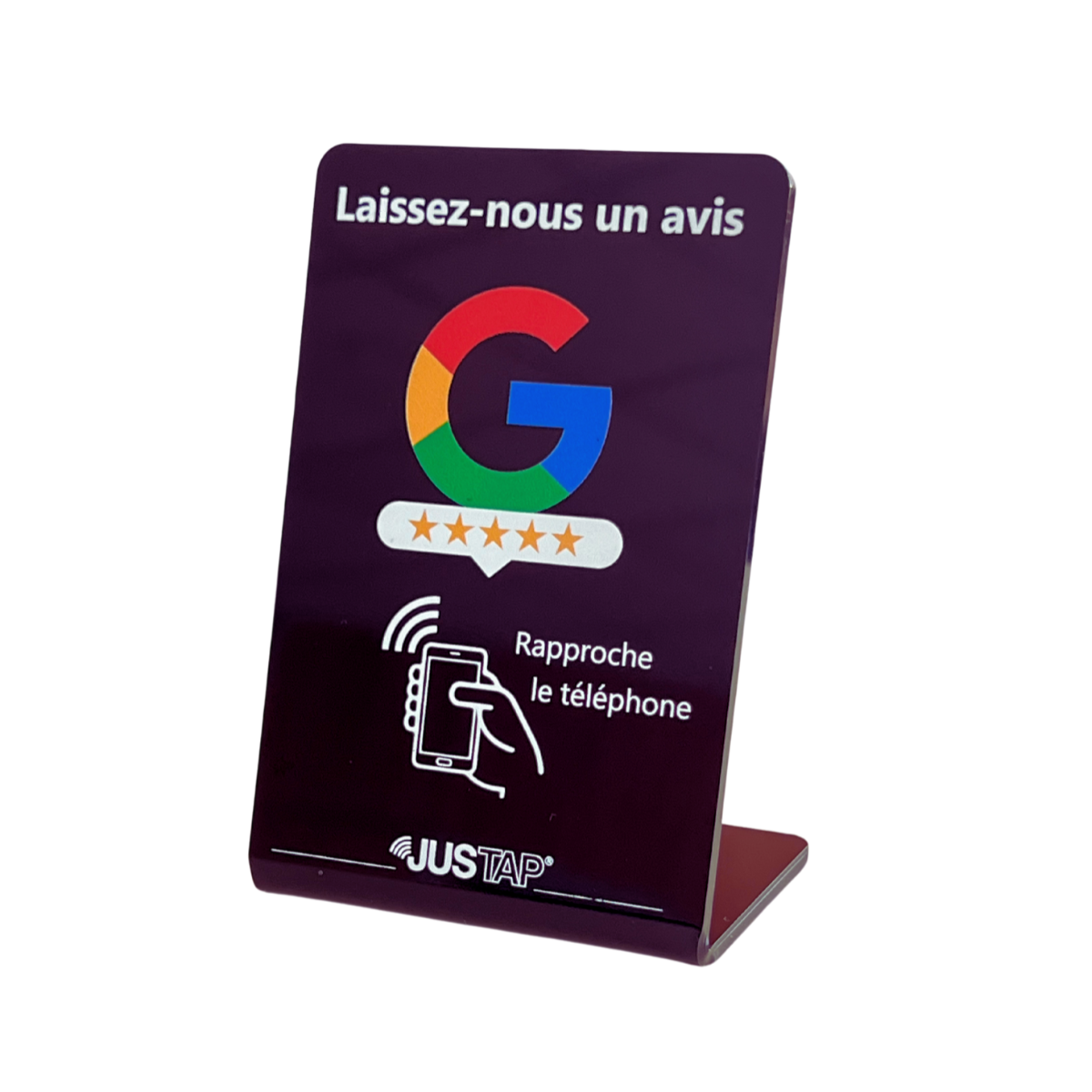 Stand acrílico JUSTAP® con NFC para reseñas de Google