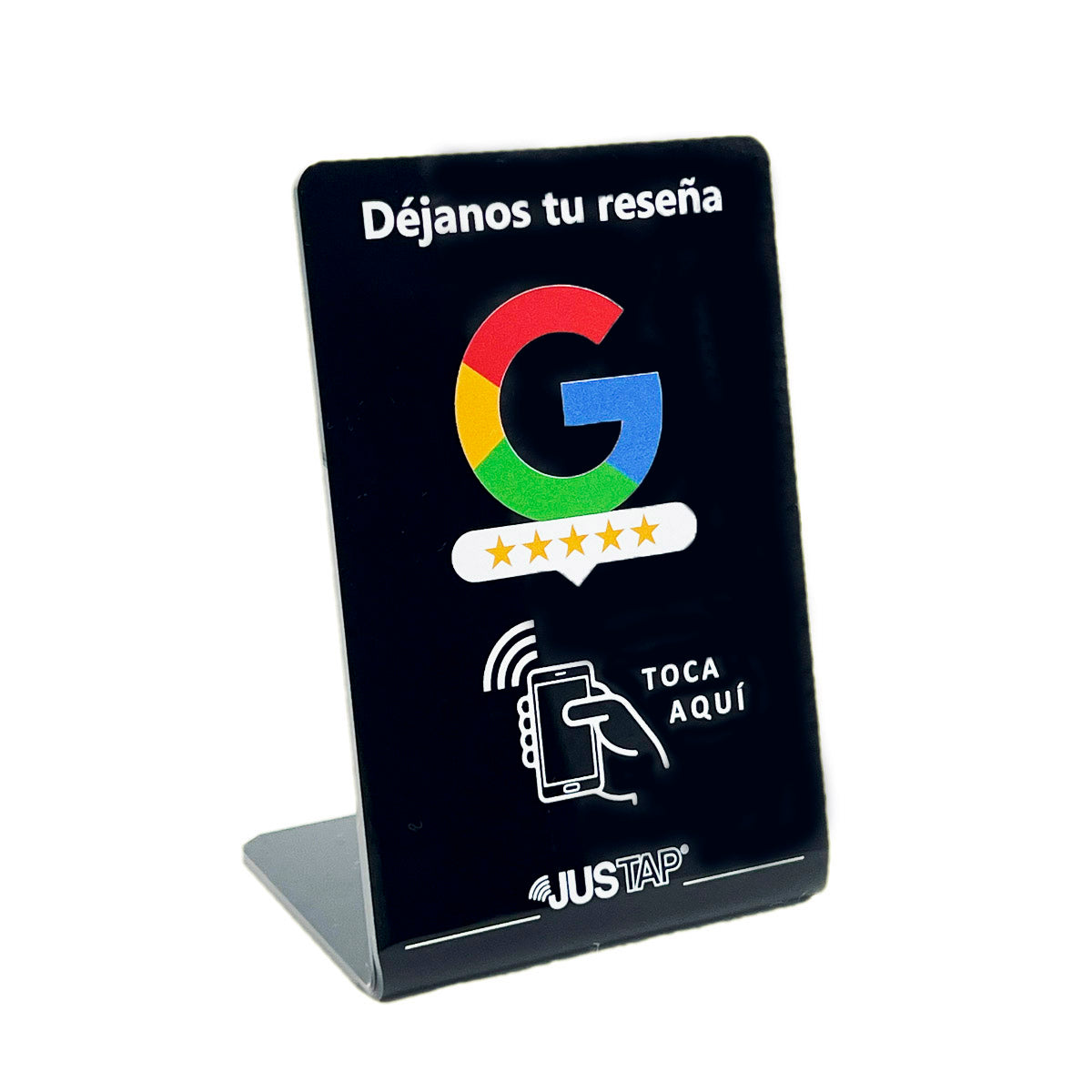 Stand acrílico JUSTAP® con NFC para reseñas de Google